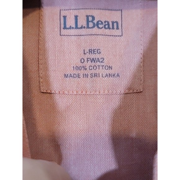 L.L. Bean Long Sleeve Cotton Dress Shirt Size Large Reg - Picture 5 of 5